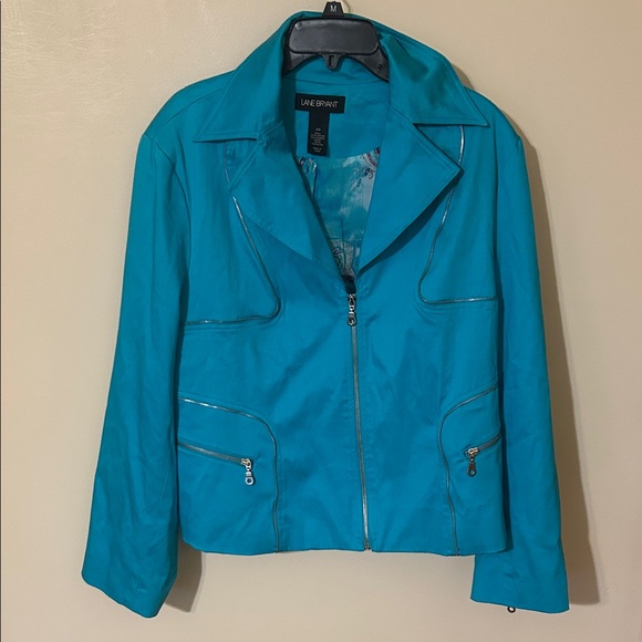 Lane Bryant Jackets & Blazers - LANE BRYANT Turquoise Womens sz 20 Zippers Jacket